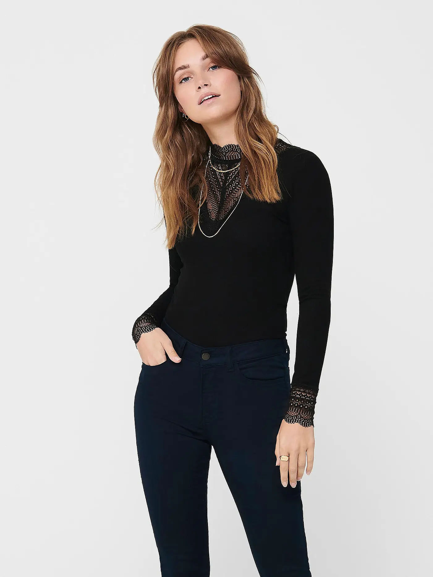 ONLY | Langarmshirt ONLTILDE | schwarz