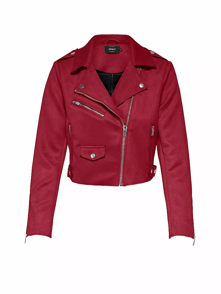 ONLY | Lederjacke ONLSHERRY CROP  | rot