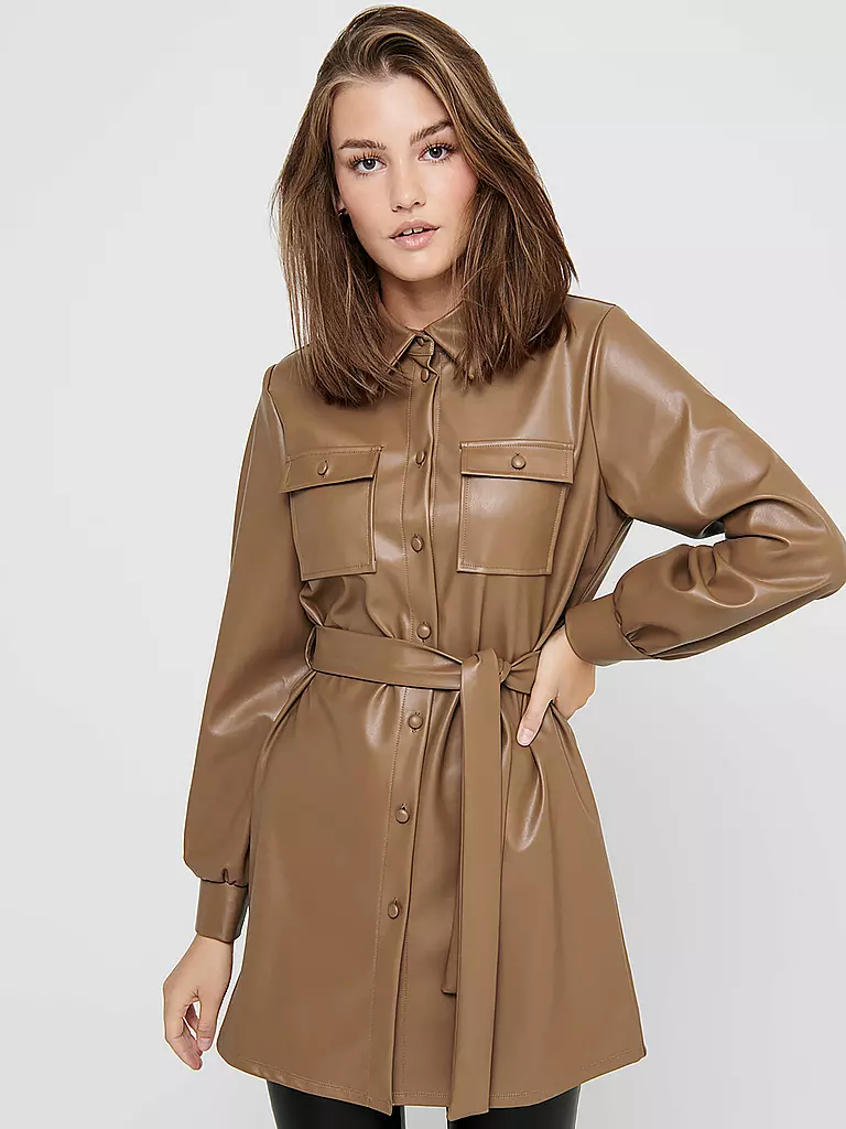 ONLY | Lederkleid ONLRUMA | beige