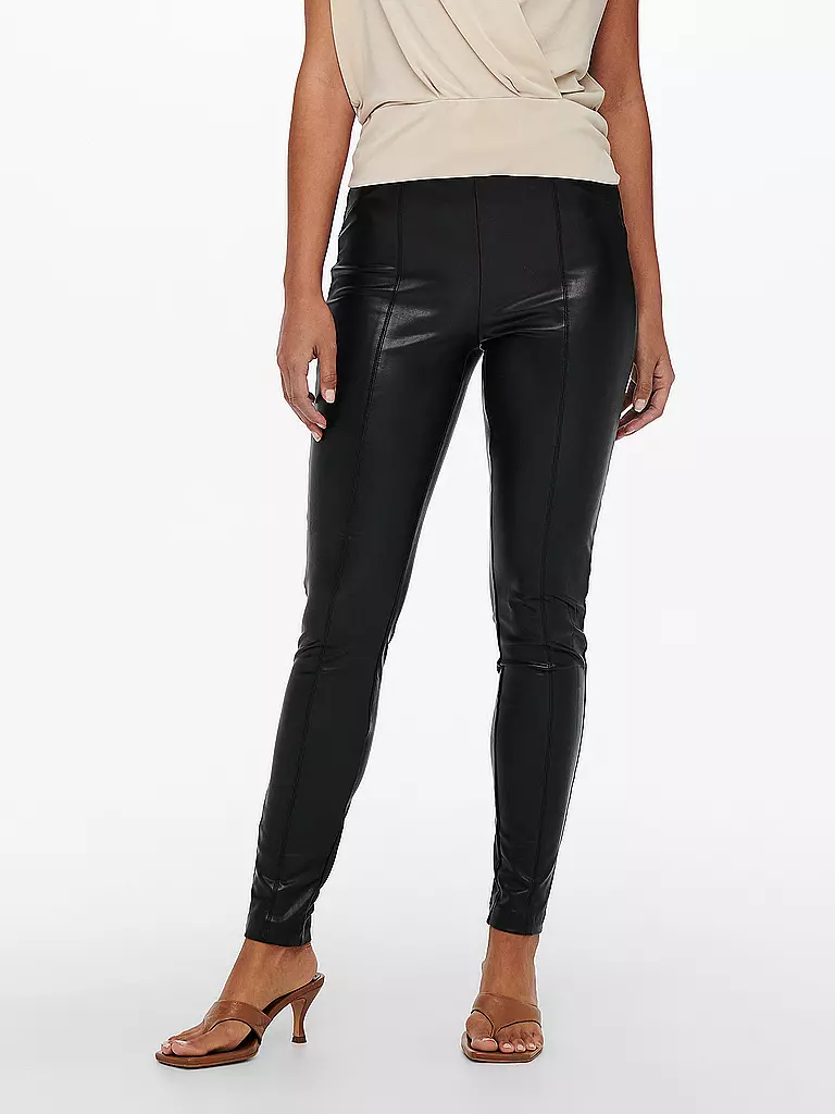 ONLY | Leggings in Lederoptik ONLJESSIE  | schwarz