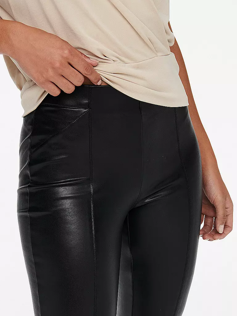 ONLY | Leggings in Lederoptik ONLJESSIE  | schwarz