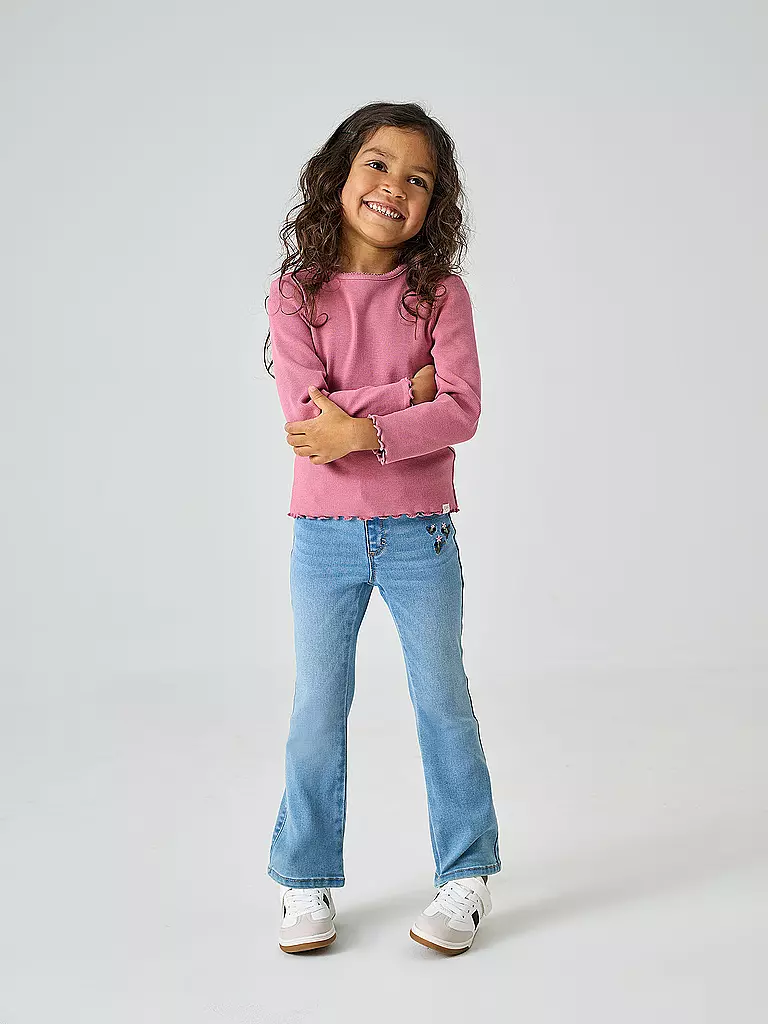 ONLY | Mädchen Jeans Wide Fit KMGROYAL FLARED FLOWER | hellblau