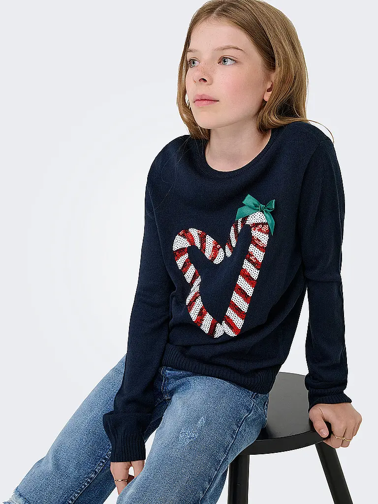 ONLY | Mädchen Pullover KOGXMAS | dunkelblau