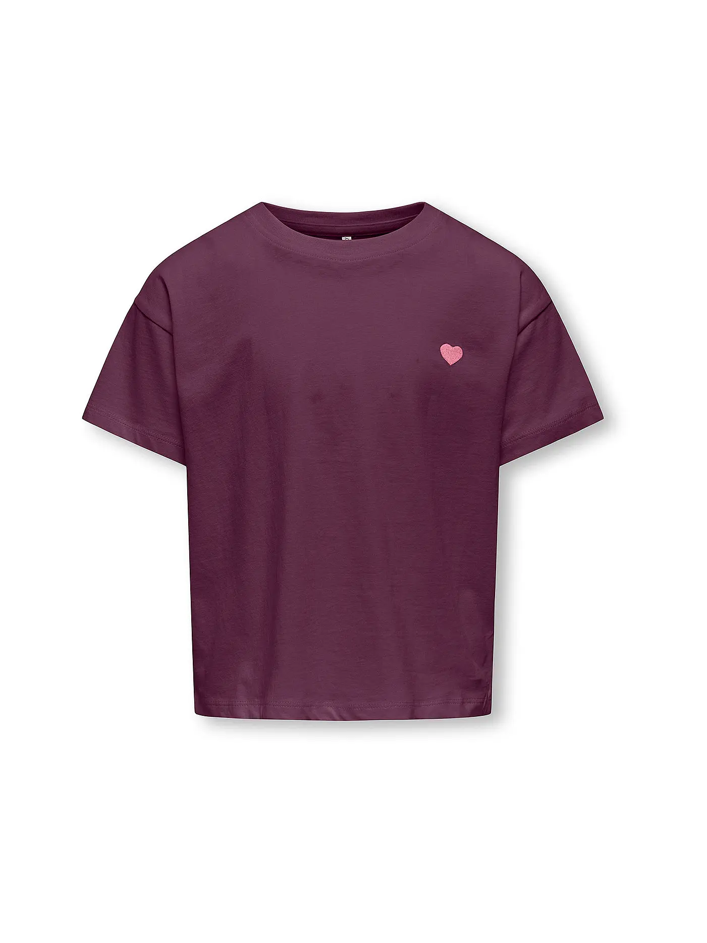ONLY | Mädchen T-Shirt KOGMAIKEN LIFE CROPHEART | dunkelrot