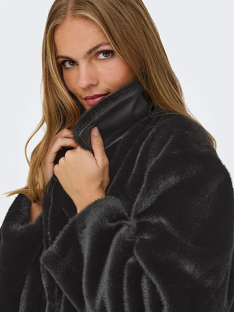 ONLY | Mantel in Felloptik ONLMEAGAN | schwarz