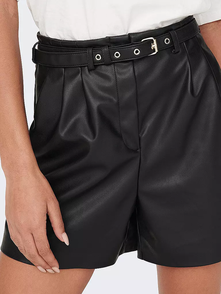 ONLY | Shorts in Lederoptik ONLHEIDI | schwarz