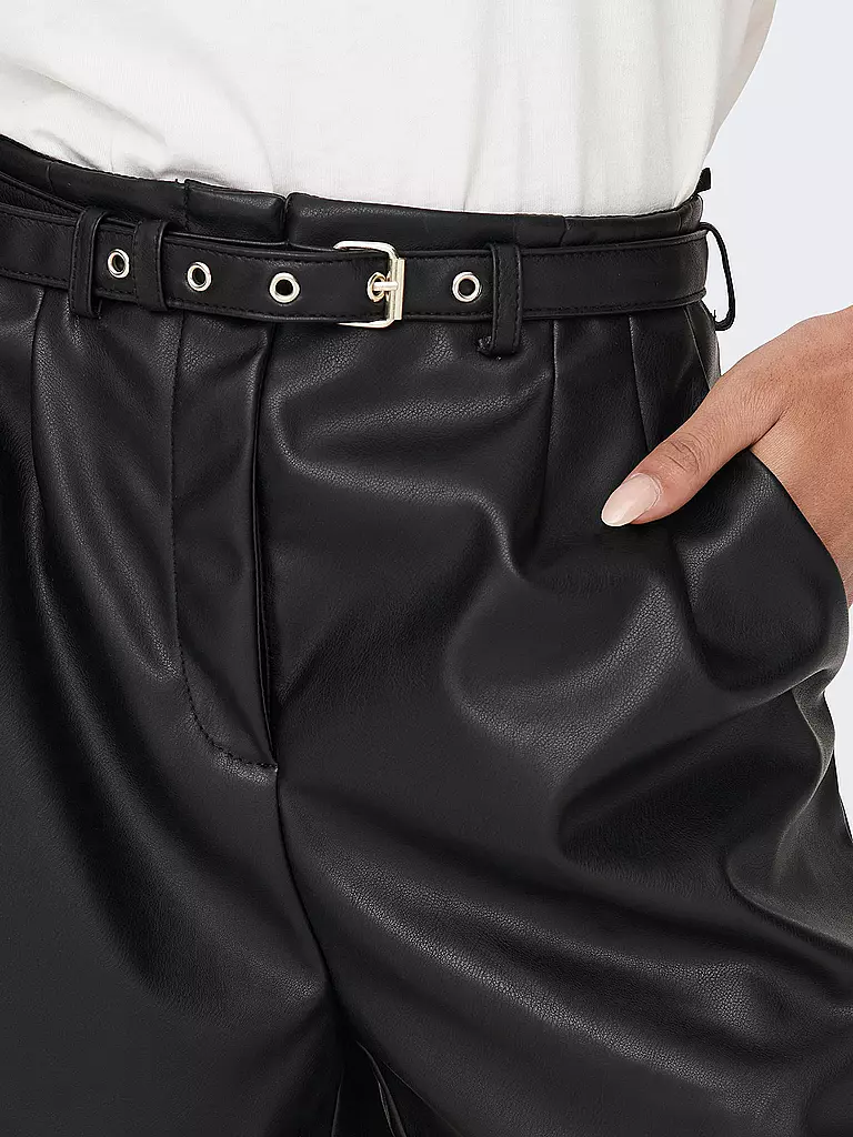 ONLY | Shorts in Lederoptik ONLHEIDI | schwarz