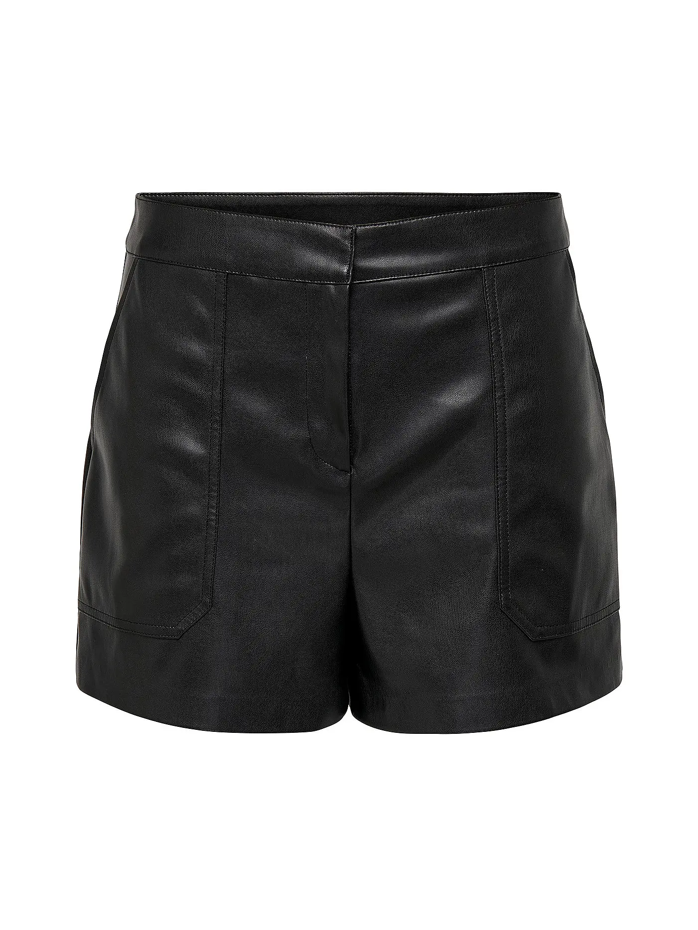ONLY | Shorts in Lederoptik ONLTRICIA  | schwarz
