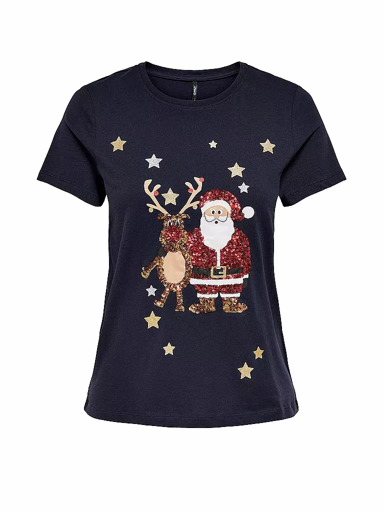 ONLY | T-Shirt ONLYRSA CHRISTMAS | blau