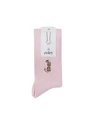 OOLEY | Socken ICON Leo Gold weiss | Rosa