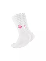OOLEY | Socken ICON pink smile | weiss