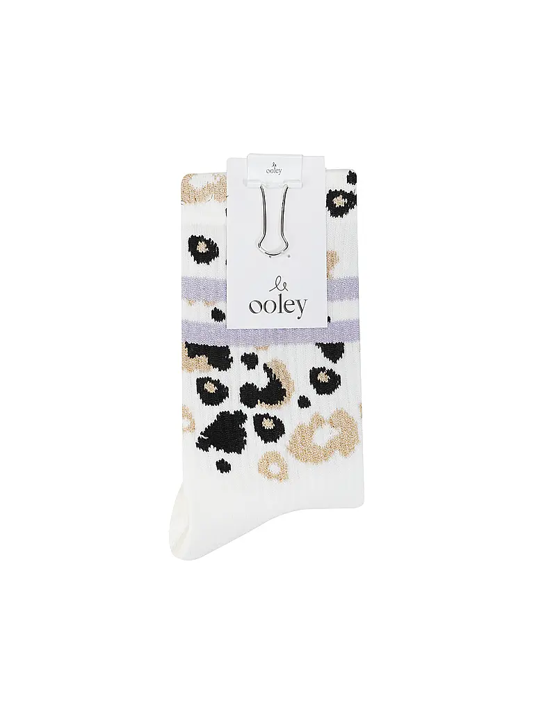 OOLEY | Socken LEO Allover Lilac weiss | Weiss