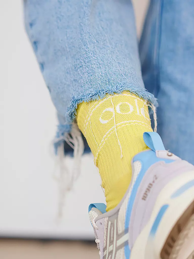 OOLEY | Socken NEON 1 PASTEL banana | hellblau