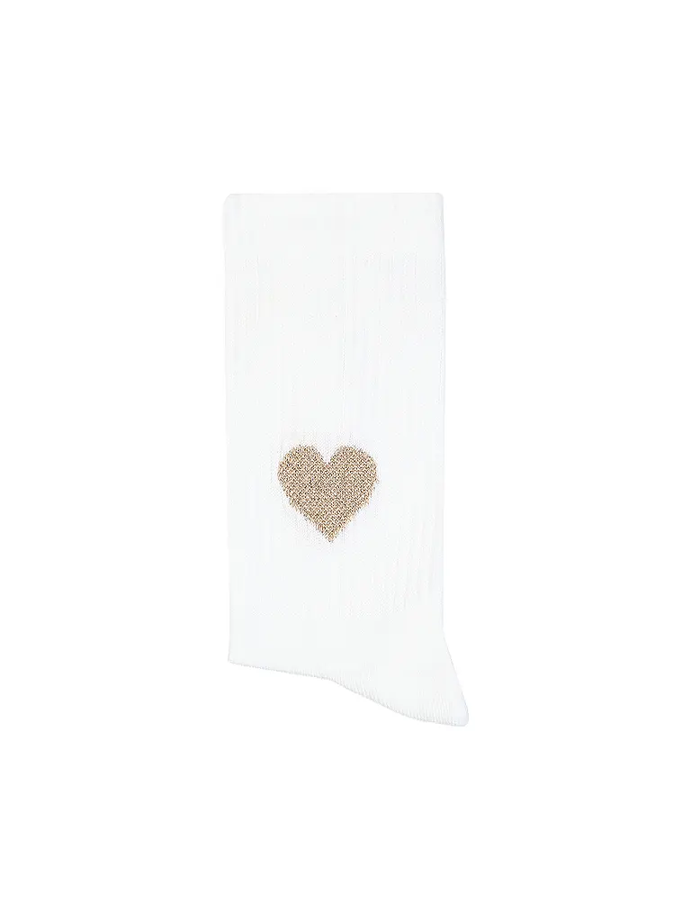OOLEY | Socken Socken ICON XMAS glitter love gold | Weiss