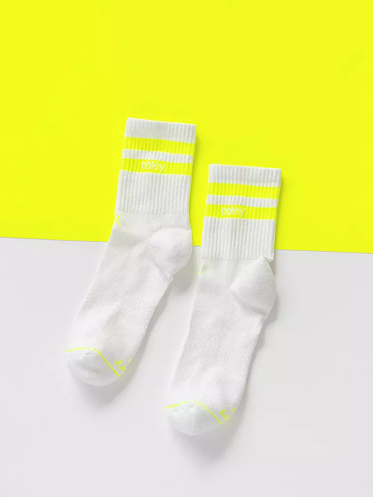 OOLEY | Socken STREETMOOD weiss / lemon | weiss