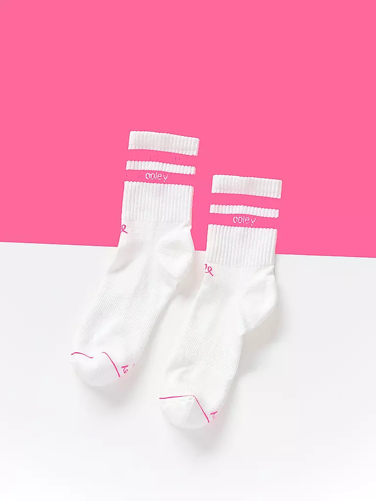 OOLEY | Socken STREETMOOD weiss / neon pink | weiss