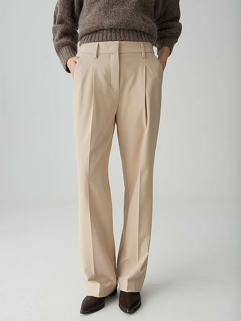 OPUS PANTS | Hose Flared Fit MOIRA | Beige