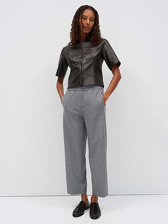 OPUS | Hemdbluse in Lederoptik FELEATHER