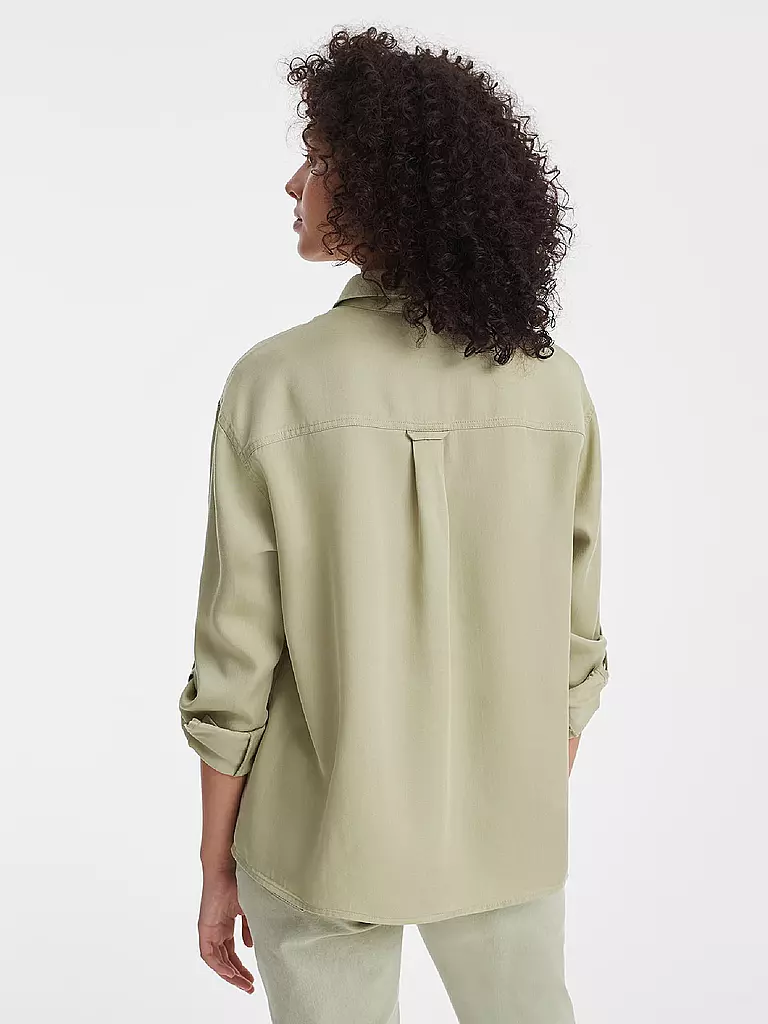 OPUS | Bluse - Overshirt Fappel  | grün