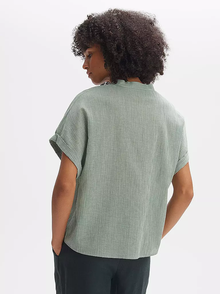 OPUS | Blusenshirt FLANDRA STRIPE | hellgrün