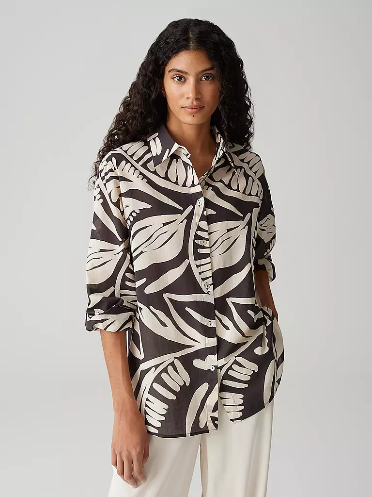 OPUS | Blusenshirt FUMINE TROPICAL | braun