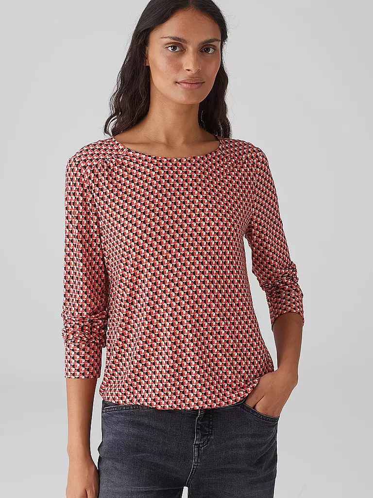 OPUS | Blusenshirt SUTHA ABSTRACT | rot
