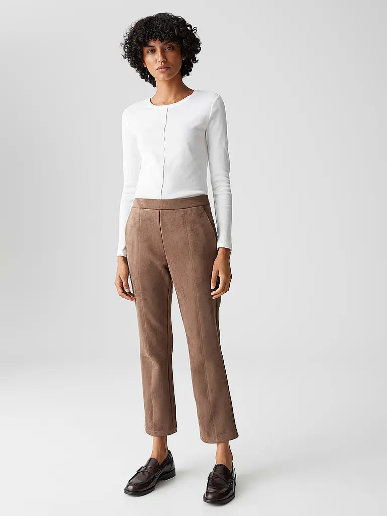 OPUS | Hose in Lederoptik ELVINA COZY | braun