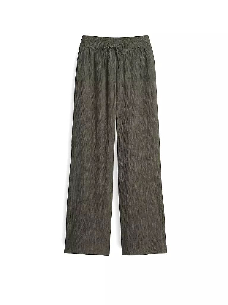 OPUS | Hose Jogging Fit MAROU CRINKLE | dunkelgrün