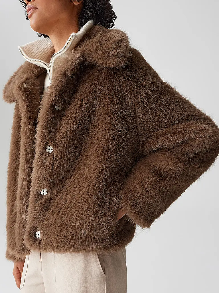 OPUS | Jacke in Felloptik HAJORA | braun