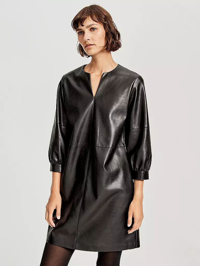 OPUS | Kleid in Lederoptik " Waki " | schwarz