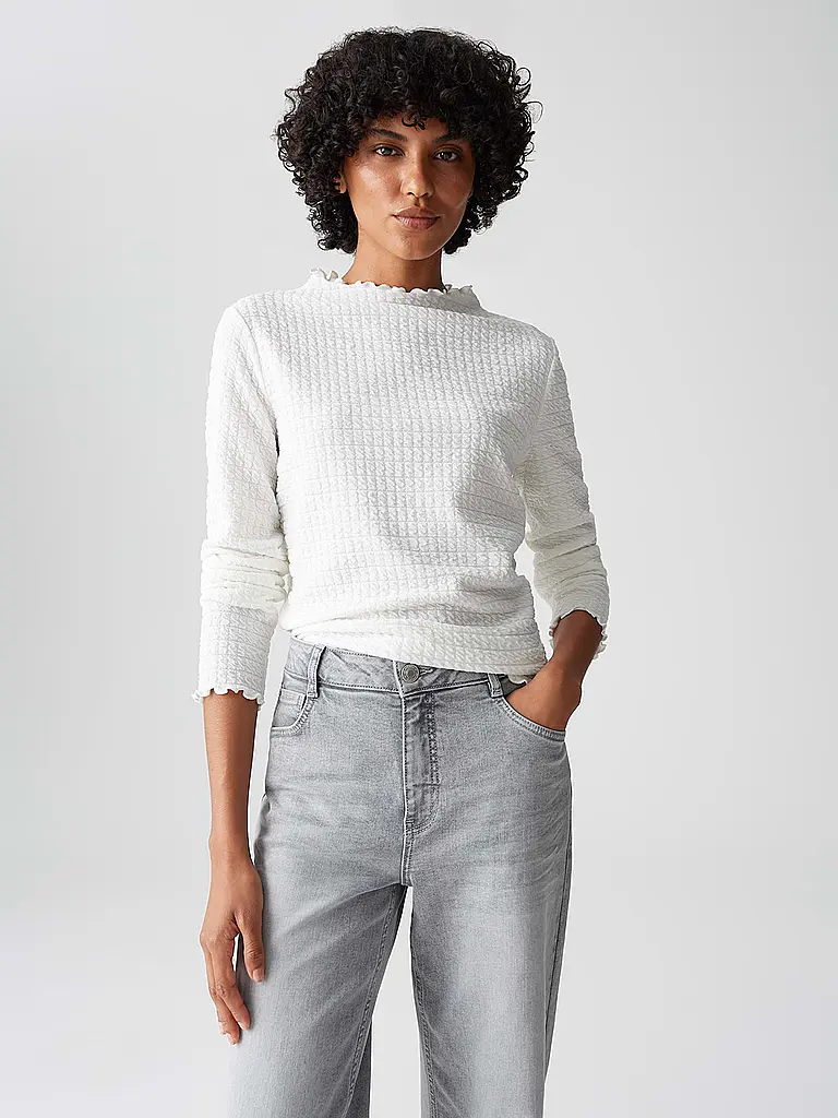 OPUS | Langarmshirt SIRKEN | weiss