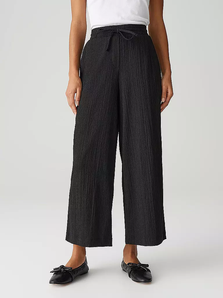 OPUS | Marlenehose MILENI CRINKLE | schwarz