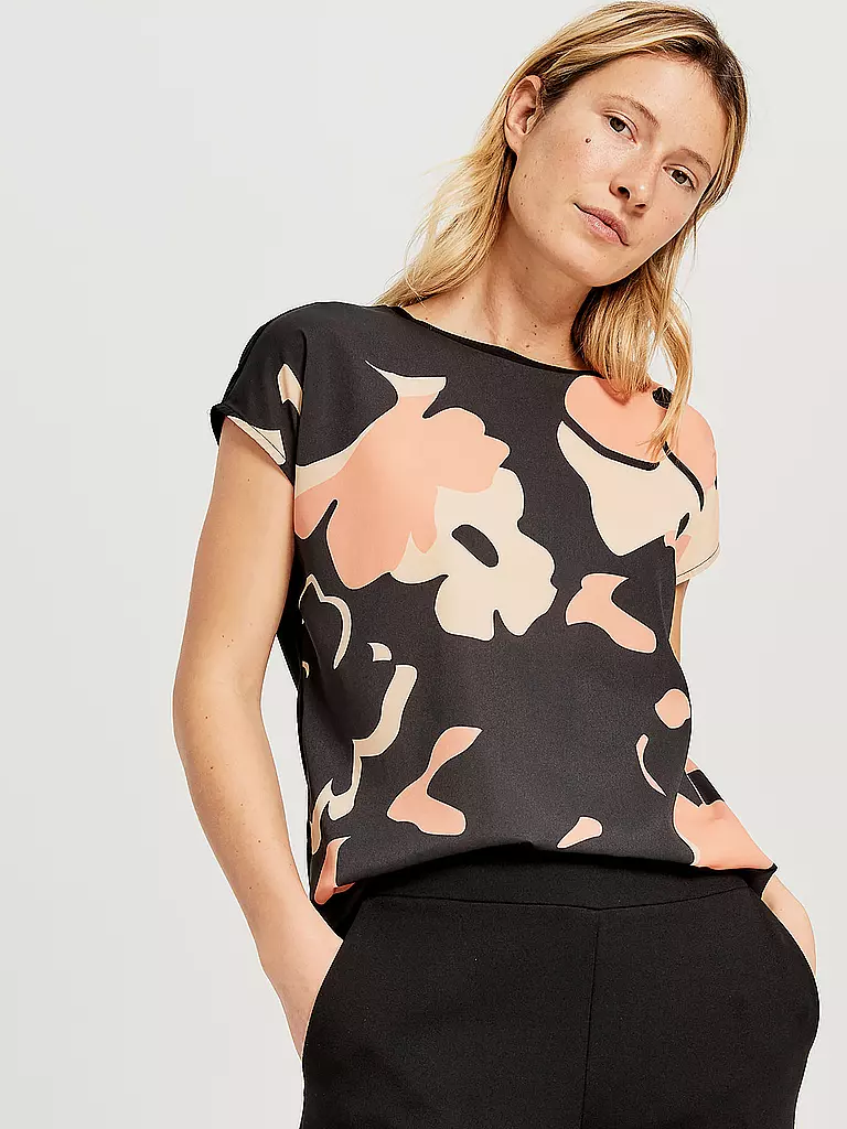OPUS | T Shirt " Siko Flower " | schwarz