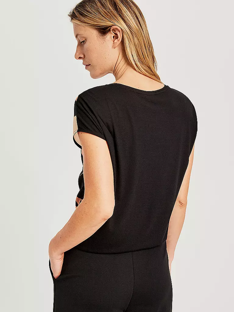 OPUS | T Shirt " Siko Flower " | schwarz