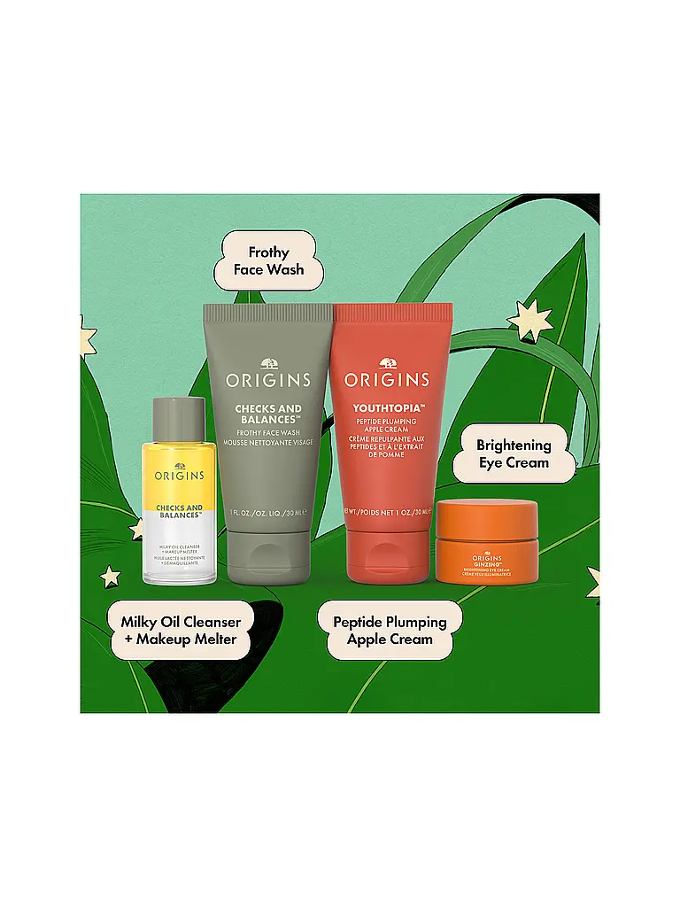 ORIGINS | CLEANSE & GLOW ESSENTIALS Our Most-Loved Skincare Essentials Set 3x30ml / 5ml | keine Farbe
