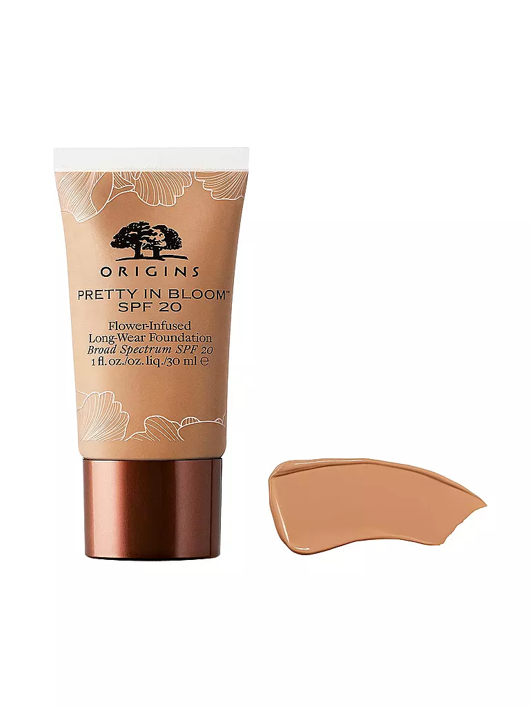 ORIGINS | PRETTY IN BLOOM™ SPF 20 Flower-Infused Long-Wear Foundation (500 Med Deep Warm) | braun