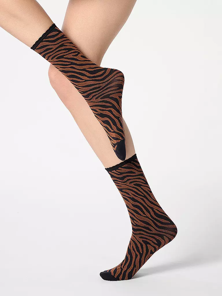OROBLU | Feinstrumpfsocken SAVAGE black / cacao | braun