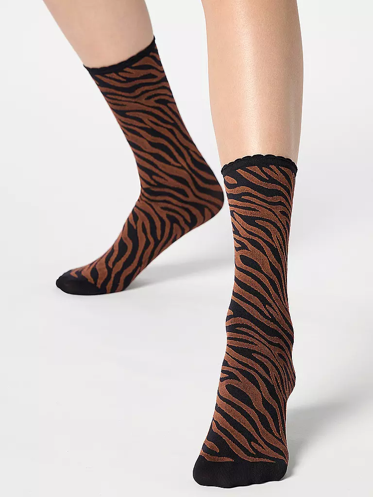 OROBLU | Feinstrumpfsocken SAVAGE black / cacao | braun