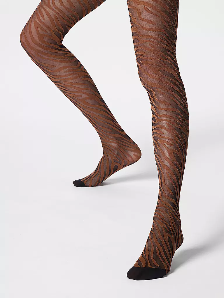 OROBLU | Modestrumpfhose SAVAGE ZEBRA 30 black / cacao | olive