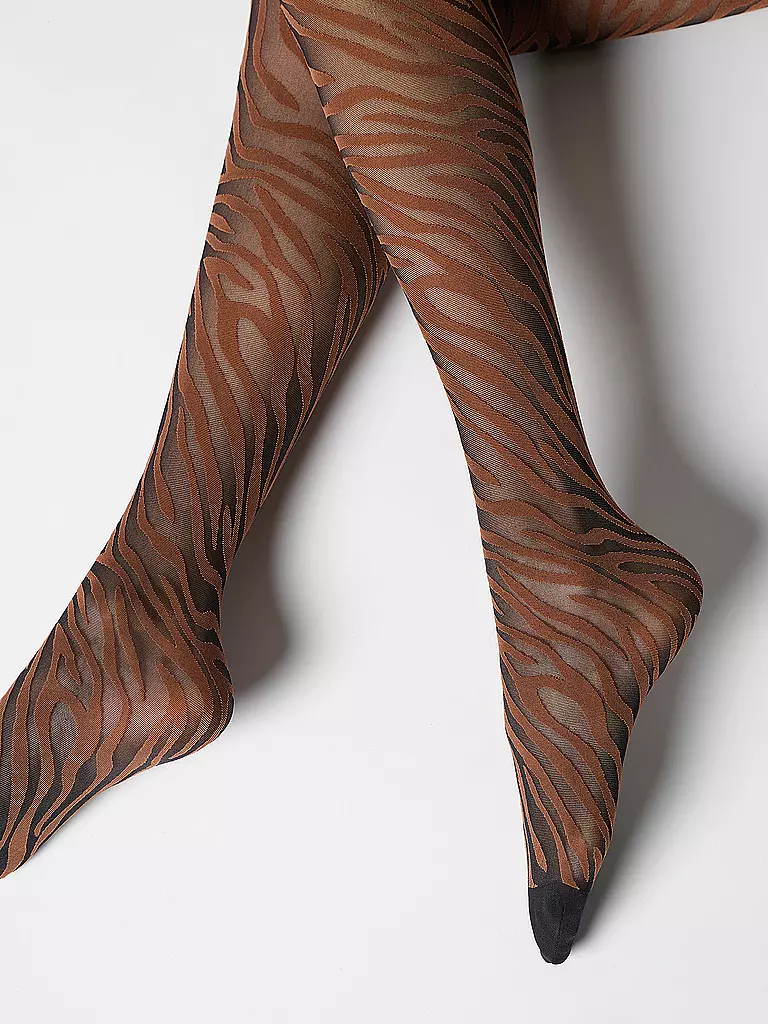 OROBLU | Modestrumpfhose SAVAGE ZEBRA 30 black / cacao | olive