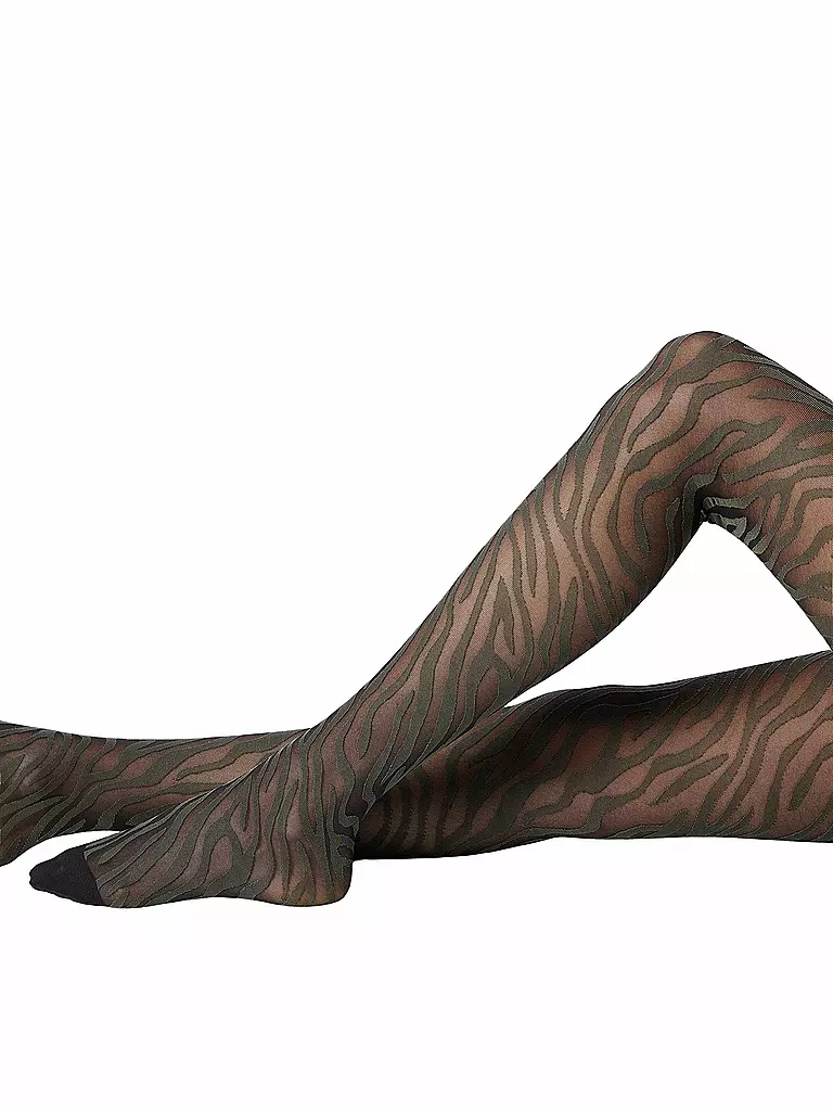 OROBLU | Modestrumpfhose SAVAGE ZEBRA 30 black / military | olive