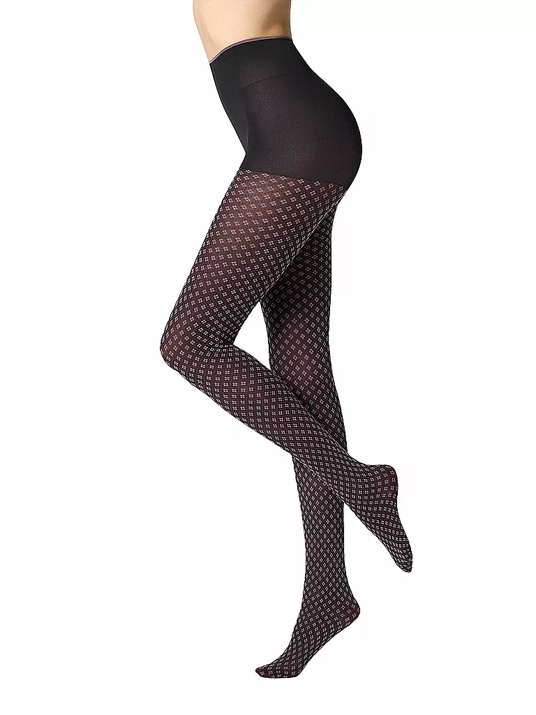OROBLU | Modestrumpfhose TIE PATTERN 50 black / rose | beere