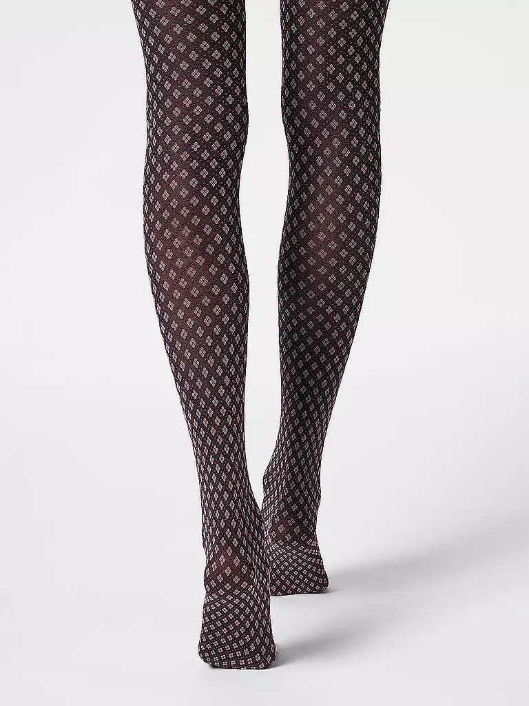 OROBLU | Modestrumpfhose TIE PATTERN 50 black / rose | beere