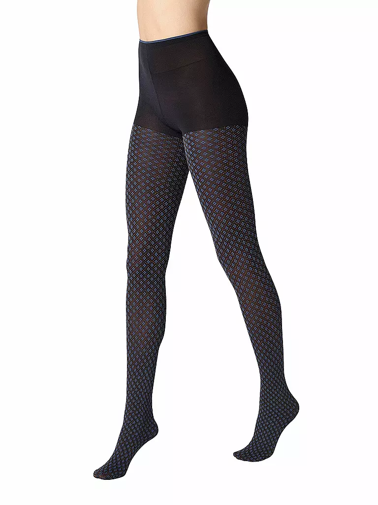 OROBLU | Modestrumpfhose TIE PATTERN 50 black / skiy | blau