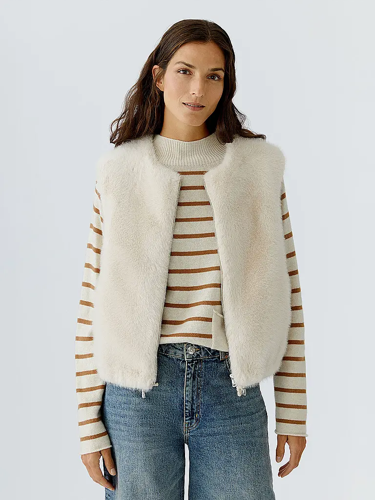 OUÍ | Gilet in Felloptik | beige