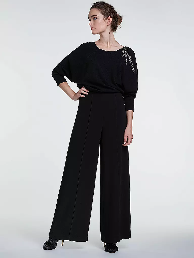 OUÍ | Marlenehose Relaxed-Fit | schwarz