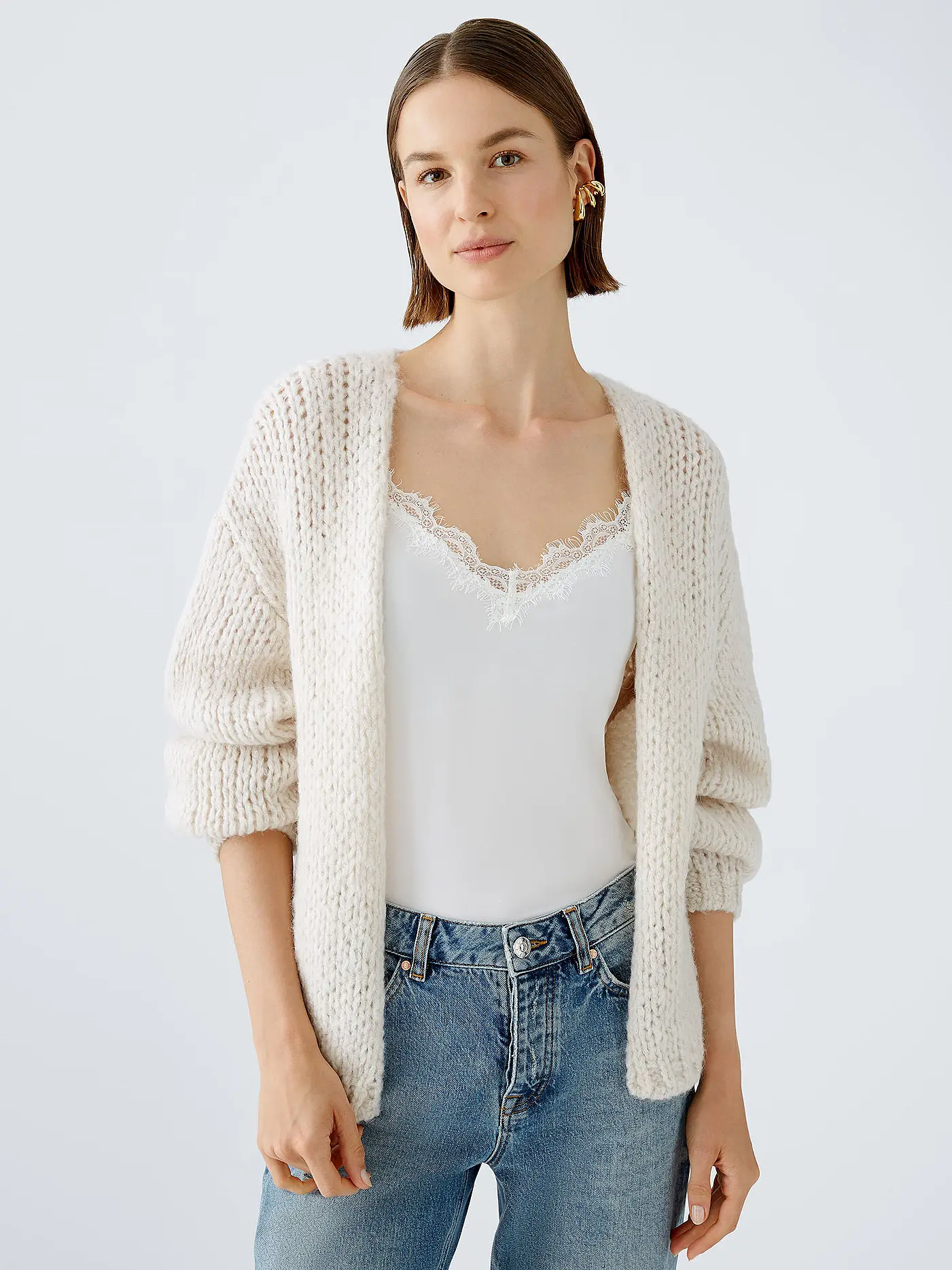 OUÍ | Strickjacke | beige