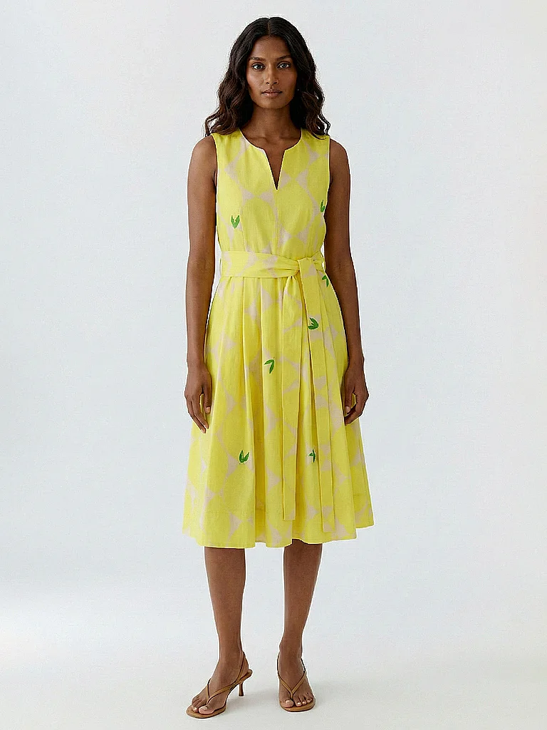 OUÍ Robe midi jaune | 42