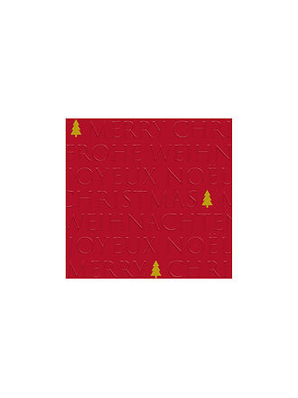 PAPER-PRODUCTS | Weihnachts Lunch-Servietten 33x33cm CHRISTAMS LETTERS Red Relief Tree