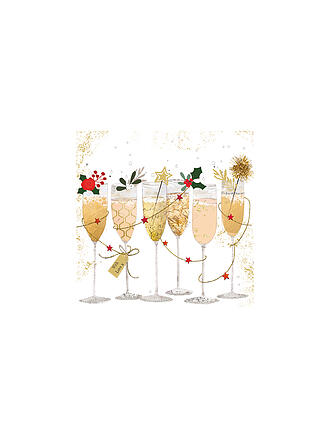 PAPER-PRODUCTS | Weihnachts Lunch-Servietten 33x33cm CHAMPAGNE GLASSES